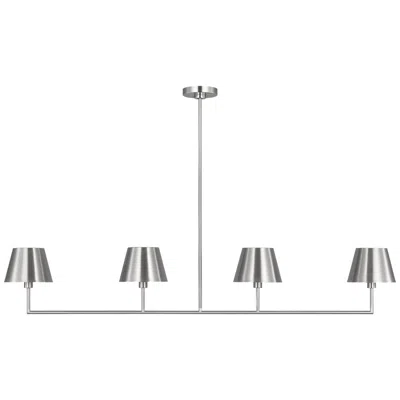 Murray Feiss Visual Comfort Studio Ender Lrg Linear Chandelier A19 56" Brushed Nickel