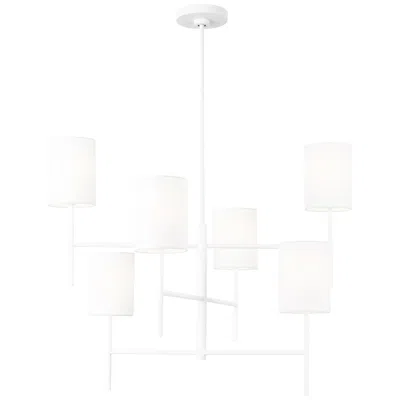 Murray Feiss Visual Comfort Studio Key Large Chandelier Torpedo 32" White