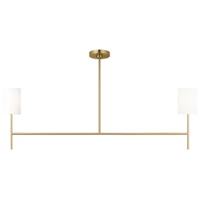 Murray Feiss Visual Comfort Studio Key Med Linear Chandelier B10 5.5" Burnished Brass