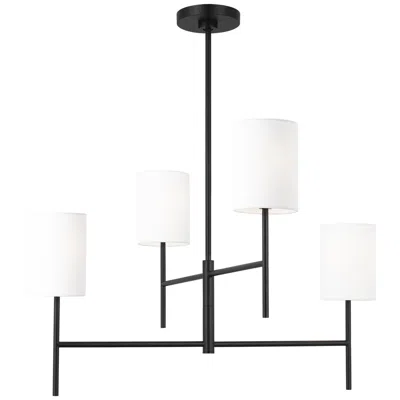 Murray Feiss Visual Comfort Studio Key Medium Chandelier Torpedo 32" Black