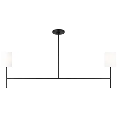 Murray Feiss Visual Comfort Studio Key Medium Linear Chandelier B10 5.5" Black
