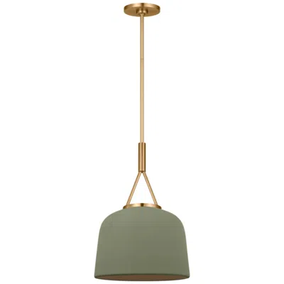 Murray Feiss Visual Comfort Studio  Liora 12" Pendant  E26    Estate Brass In Green