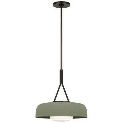 Murray Feiss Visual Comfort Studio  Liora 15" Pendant  E26    Aged Iron In Green