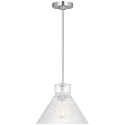 Murray Feiss Visual Comfort Studio Liouet Medium Pendant A19 12" Brushed Nickel