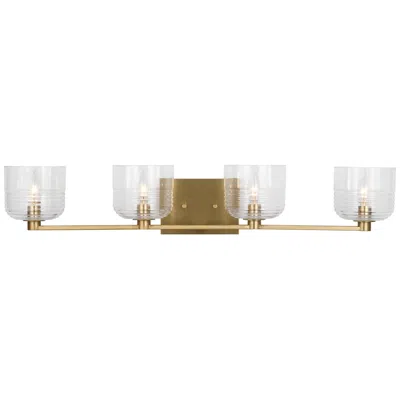 Murray Feiss Visual Comfort Studio Lochdale Extra Large Vanity A19 33.62" Satin Brass In Gold