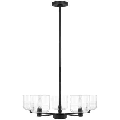 Murray Feiss Visual Comfort Studio Lochdale Medium Chandelier A19 24" Black