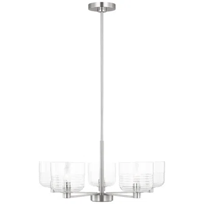 Murray Feiss Visual Comfort Studio Lochdale Medium Chandelier A19 24" Brushed Nickel