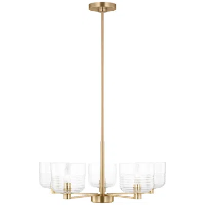 Murray Feiss Visual Comfort Studio Lochdale Medium Chandelier A19 24" Satin Brass