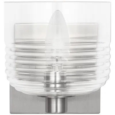 Murray Feiss Visual Comfort Studio Lochdale Small Sconce A19 5.375" Brushed Nickel