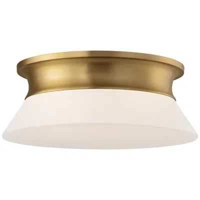 Murray Feiss Visual Comfort Studio Panos Medium Flush Mount A19 13.87" Burnished Brass