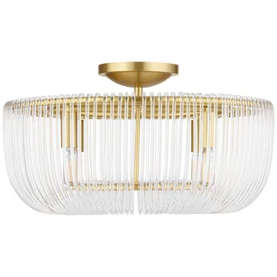 Murray Feiss Visual Comfort Studio  Pierce Medium Flush Mount  T8  20"  Burnished Brass