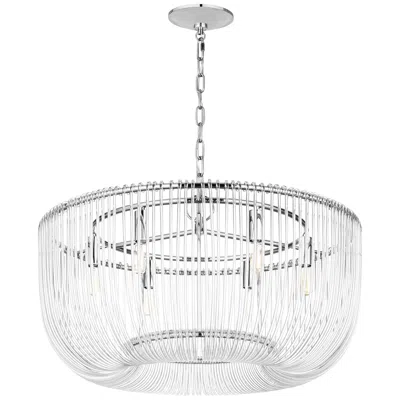 Murray Feiss Visual Comfort Studio Pierce Medium Pendant T8 28" Polished Nickel