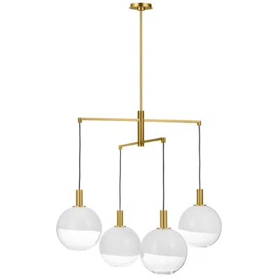 Murray Feiss Visual Comfort Studio Torian Large Chandelier B10 32.5" Burnished Brass