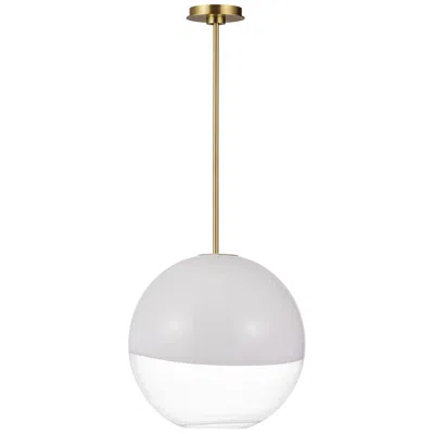 Murray Feiss Visual Comfort Studio Torian Medium Pendant A19 14" Burnished Brass