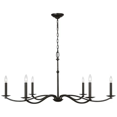 Murray Feiss Visual Comfort Studio Wellen Extra Large Chandelier T10 48" Aged Iron