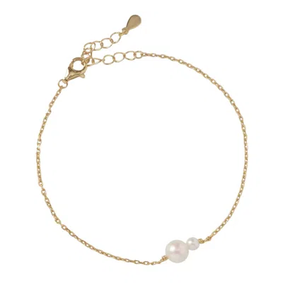 Muru Women's Connected Pearl Bracelet Gold