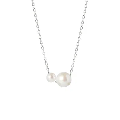 Muru Women's Connected Pearl Necklace Silver