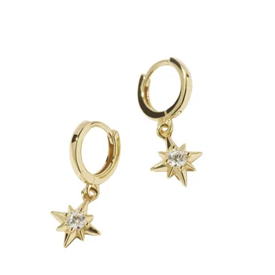Muru Women's Crystal Star Hoops Gold