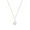 Muru Women's Freshwater Pearl Bead Chain Necklace Gold In Gold