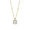 Muru Women's Gold / Green Amazonite Necklace With Bead Chain In Multi