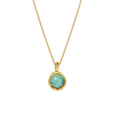 Muru Women's Gold Tiny Amazonite Necklace For Balance