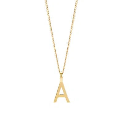 Muru Women's Letter Necklace With Curb Chain Gold