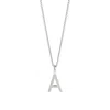 Muru Women's Letter Necklace With Curb Chain Silver
