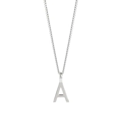 Muru Women's Letter Necklace With Curb Chain Silver