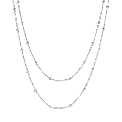 Muru Women's Lume Necklace Layering Set Silver