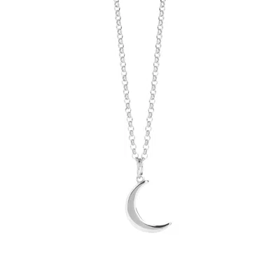 Muru Women's Mini Crescent Moon Necklace Silver