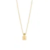 Muru Women's Mini Initial Square Charm Necklace Gold In Gold
