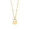 Muru Women's Padlock Necklace Gold With Bead Chain In Gold