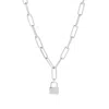 Muru Women's Padlock Paperclip Necklace Silver In Silver