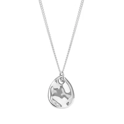 Muru Women's Ripple Tear Drop Necklace Silver