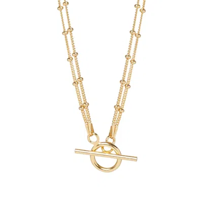 Muru Women's T-bar Beaded Necklace Gold