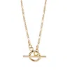Muru Women's T Bar Figaro Necklace Gold In Gold