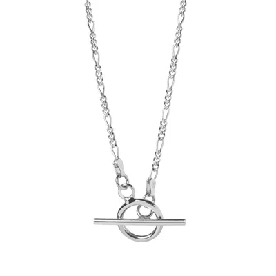 Muru Women's T Bar Figaro Necklace Silver