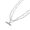 Muru Women's T Bar Layering Set Silver