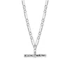 Muru Women's Wavy T-bar Necklace Silver
