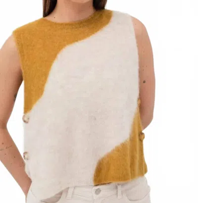 Mus & Bombon Aiete Vest In Green/ecru In Multi