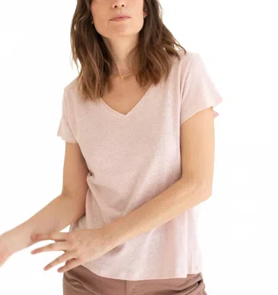 Mus & Bombon Basic Linen Tee In Pink