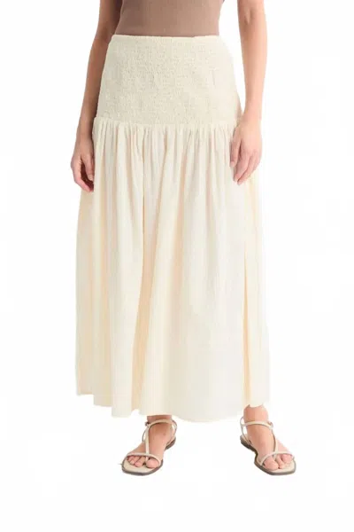 Mus & Bombon Kaya Midi Skirt In Beige