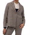 Mus & Bombon Libournais Blazer In Navy Checks In Multi
