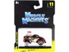 Muscle Machines 1941 Willys Coupe Gasser "competition Cams" Red Metallic And White 1/64 Diecast Model Car By Muscle
