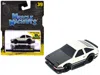 Muscle Machines 1983 Toyota Sprinter Trueno (ae86) White With Carbon Hood 1/64 Diecast Model Car By