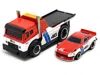 Muscle Machines Jdm Flatbed Truck #46 Red And White With Blue Stripes And 1972 Datsun 240z #46 Red And White With Bl