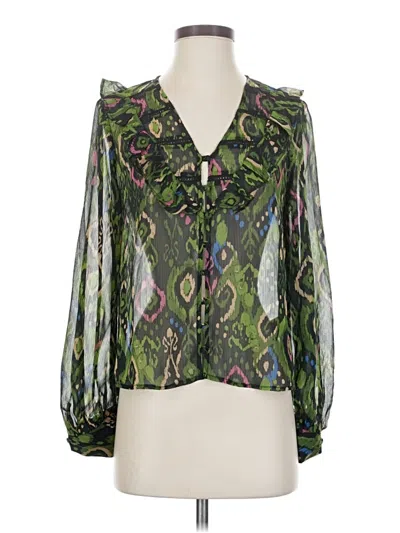 Pre-owned Muse 3/4 Sleeve Blouse In Green