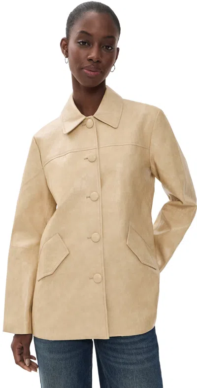 Muse Assembly Maggie Faux Leather Jacket Ochre