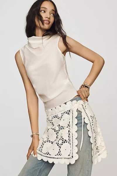 Muse Assembly Mildred Cotton Crochet Skirt In White