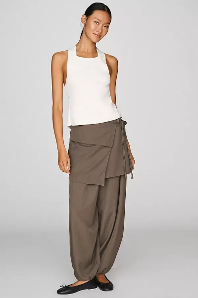 Muse Assembly Milly Wrap-skirt Trousers Pants In Grey